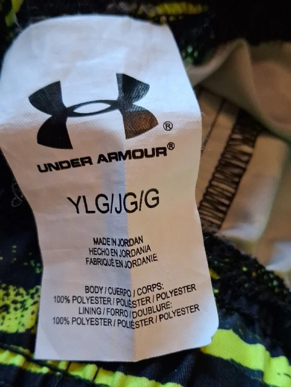 Under Armor Kids Black & Neon Yellow Graphic Swim Board Shorts